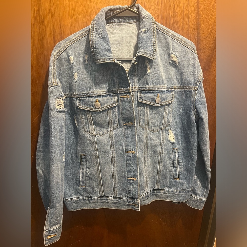 Hipchik couture denim skull jacket medium